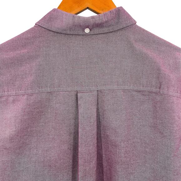 Duluth Trading Button-Down Shirt Men's XL 100% Cotton Long Sleeves Burgundy/Plum - Picture 3 of 8